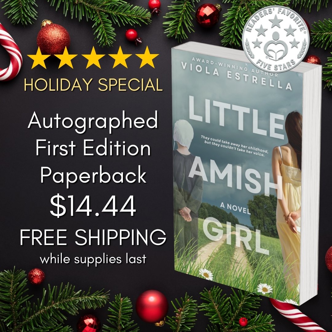 utographed, first edition paperback of Little Amish Girl by Viola Estrella - a emotional coming of age novel